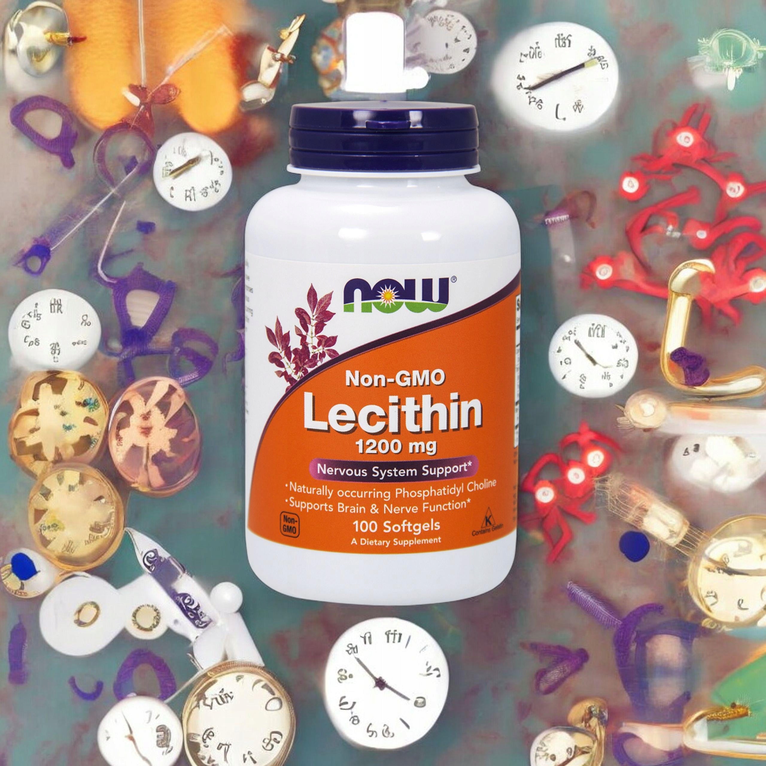 Soy Lecithin NOW FOODS 1200mg 100caps Memory Concentration Brain Expiration date at least six months from the date of purchase