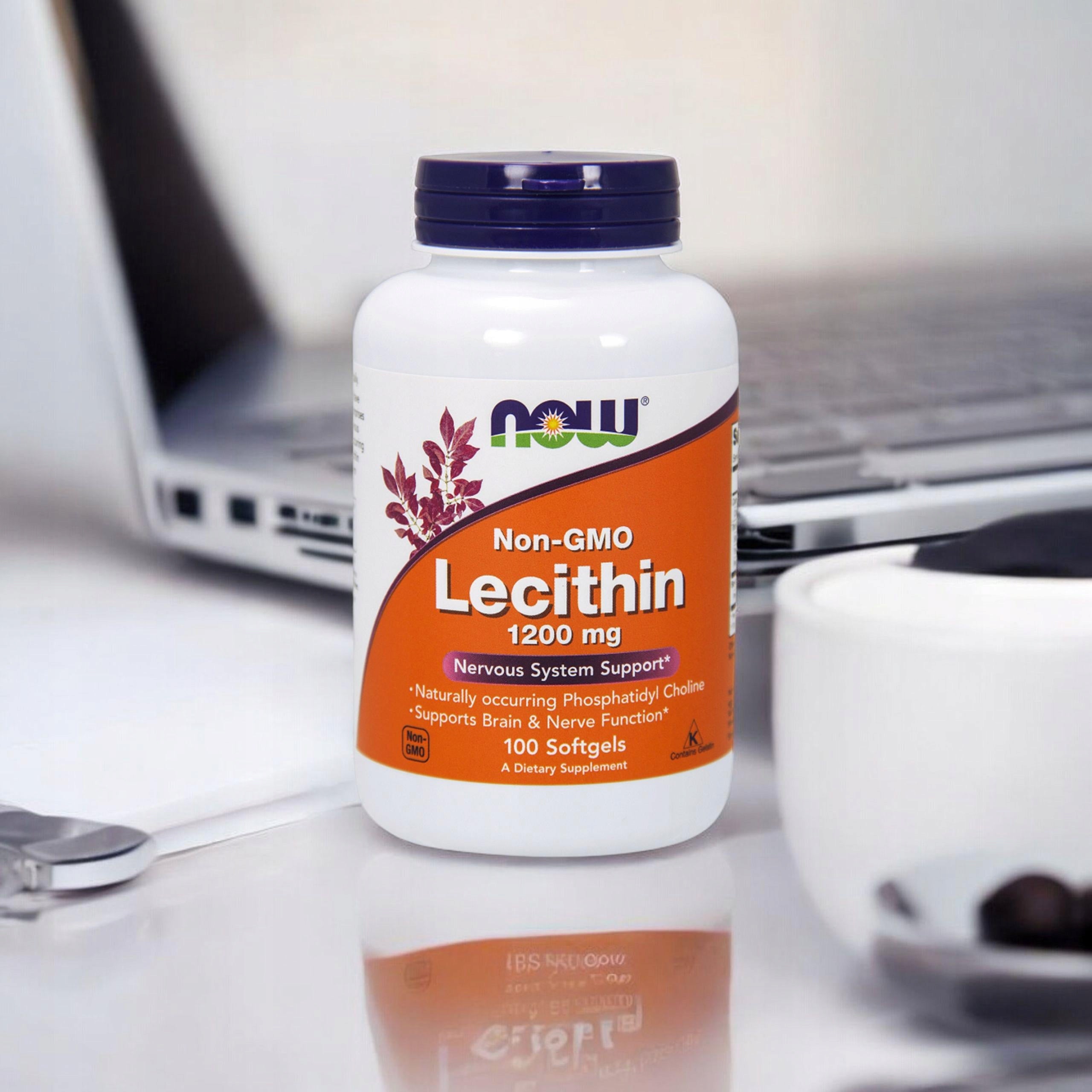 Soy Lecithin NOW FOODS 1200mg 100caps Memory Concentration Brain Packaging status original