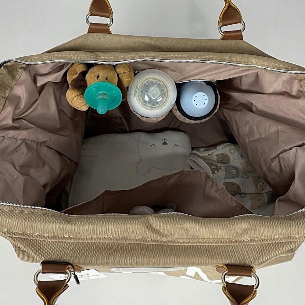 Spacious Changing Bag for Moms - Stylish Mommy Bag Brown Brand no brand