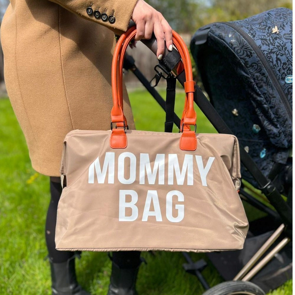 Spacious Changing Bag for Moms - Stylish Mommy Bag Brown Height 24 cm