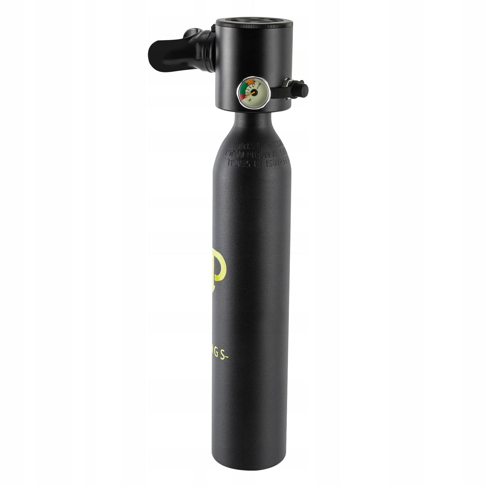 Spare Diving Cylinder 0.5L, 5-10 Minutes Diving Oxygen Tank with Mouthpiece Color black