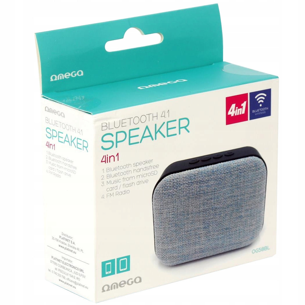 Speaker Omega Bluetooth 4.1 FM MP3 3W 400mAh Color gray