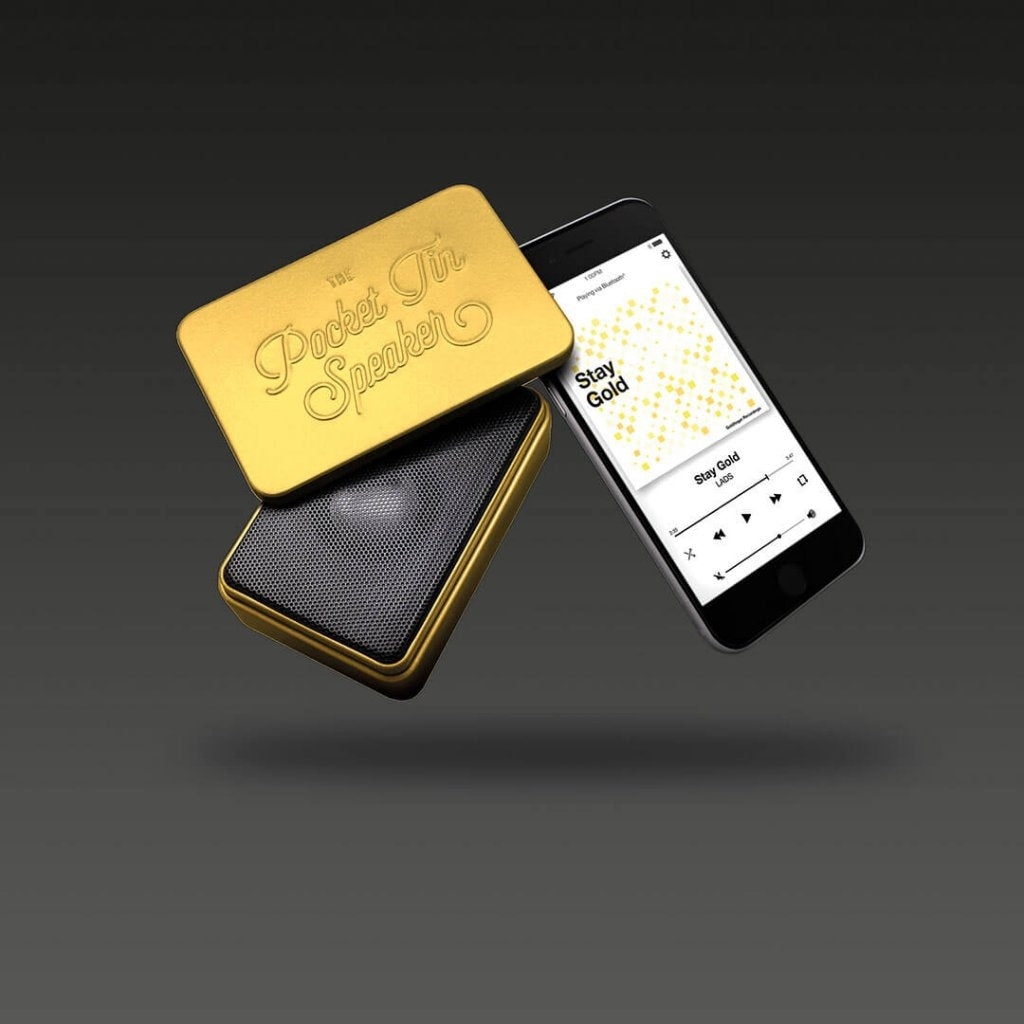 Speaker Portable Bluetooth Wireless Gold Gift for Musician Luckies Brand no brand