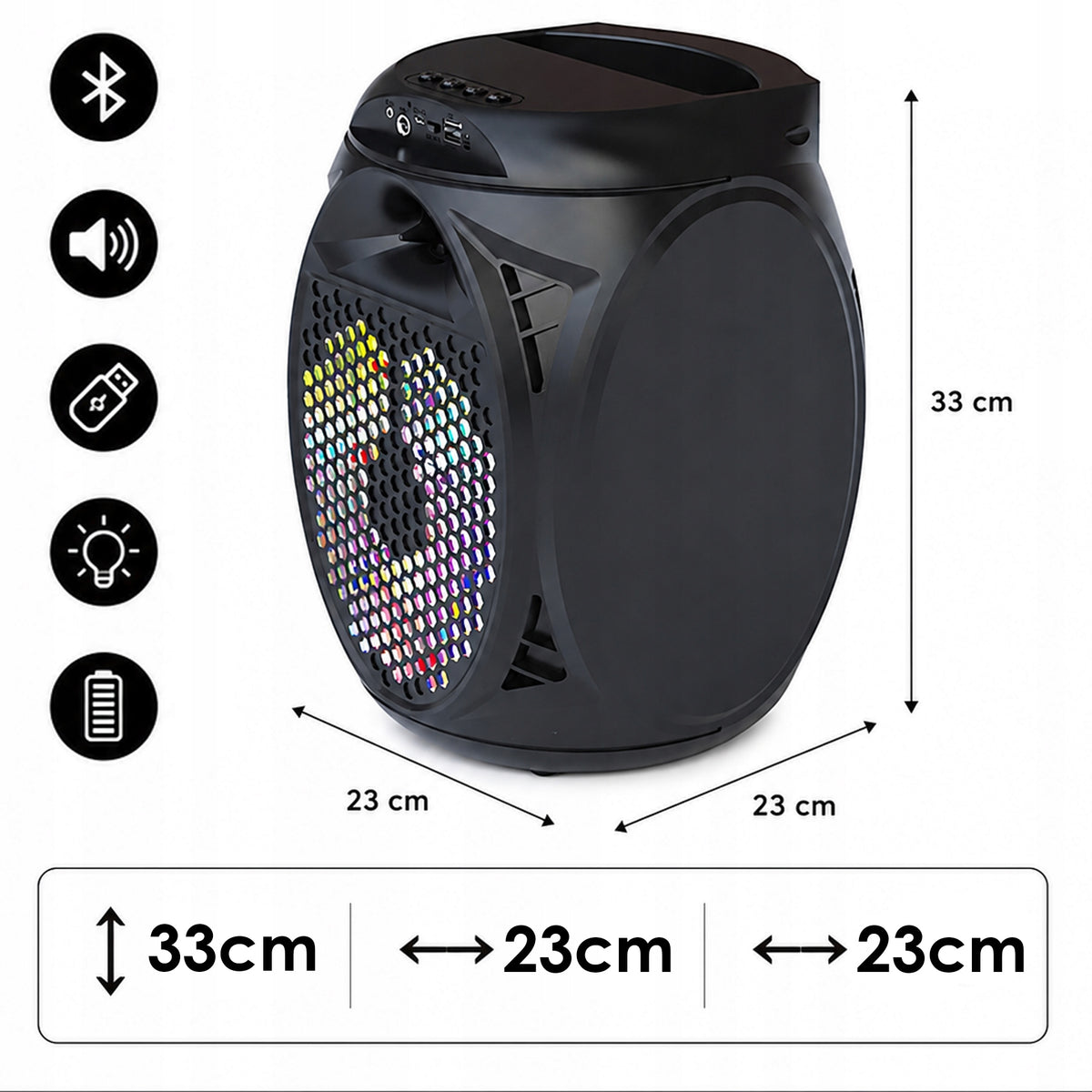 Speaker Portable Bluetooth Wireless Karaoke FM Radio AUX + Microphone Brand no brand
