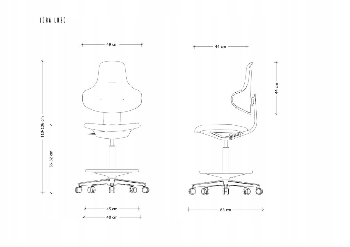 Specialized medical chair Lora black with footrest Brand Unique
