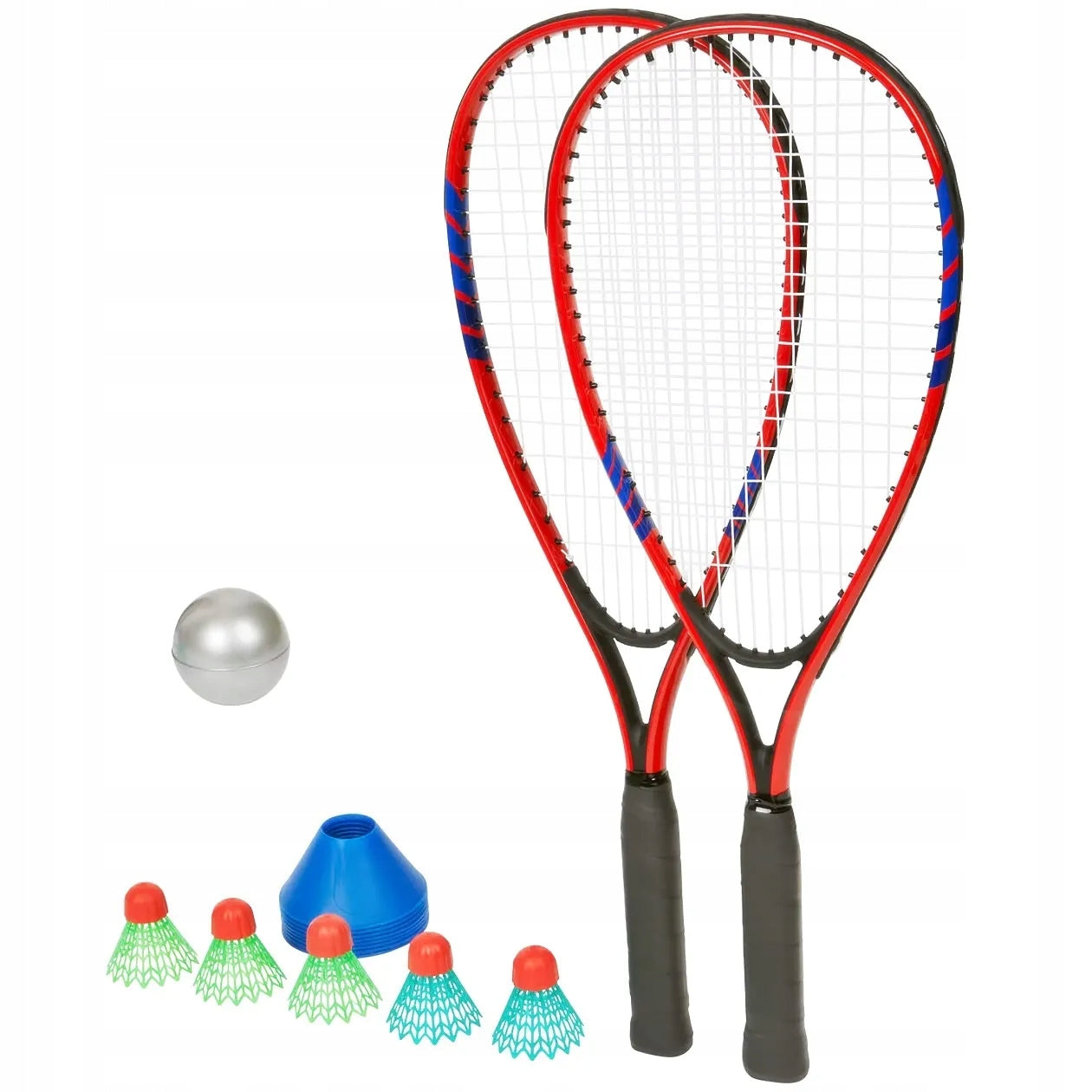 Speed Badminton 2x Rackets Pallets 5x Darts Ball 8x Pitch Marker Set