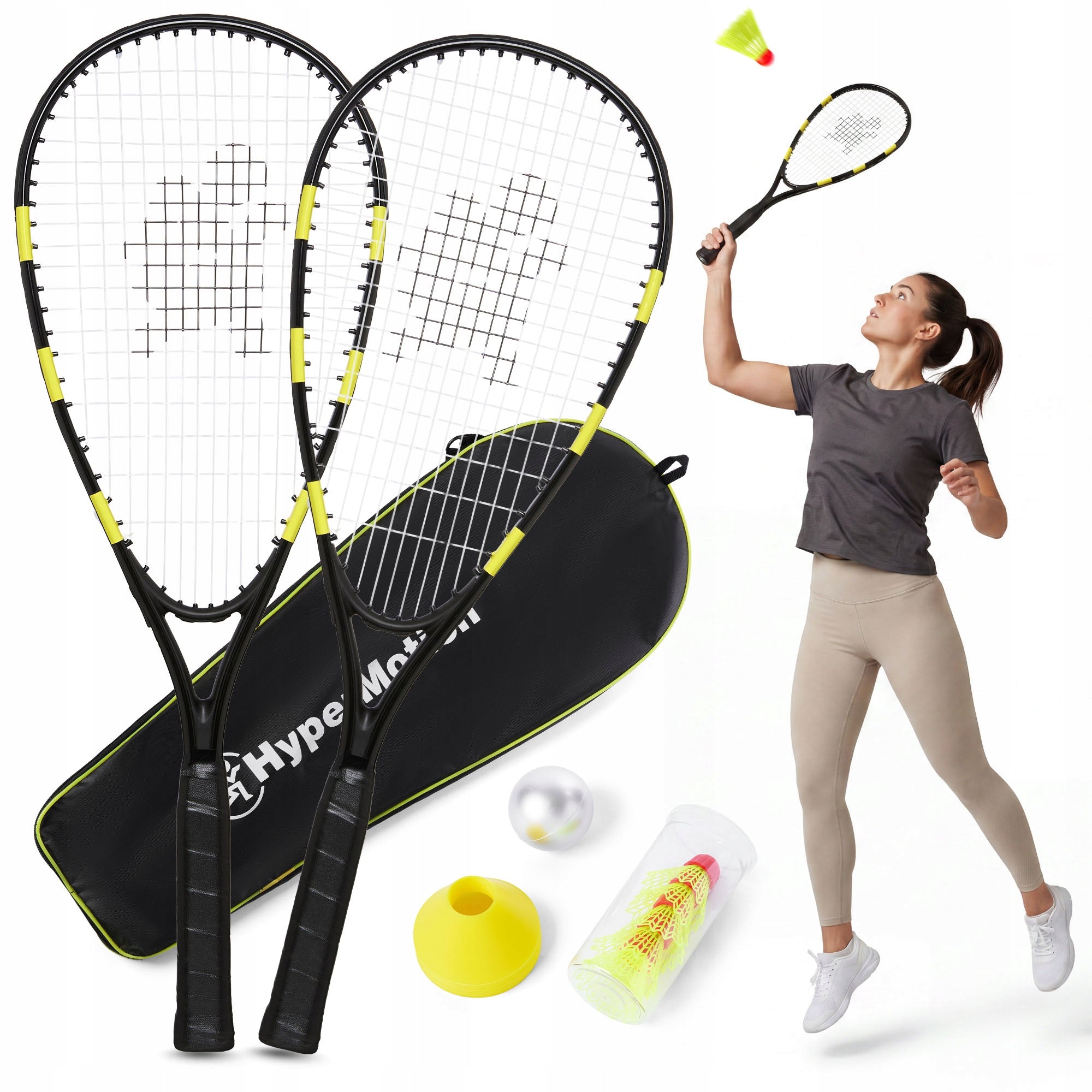 Speed Badminton Hypermotion – Set of 2 Rockets, 5 Darts, Ball, Bag