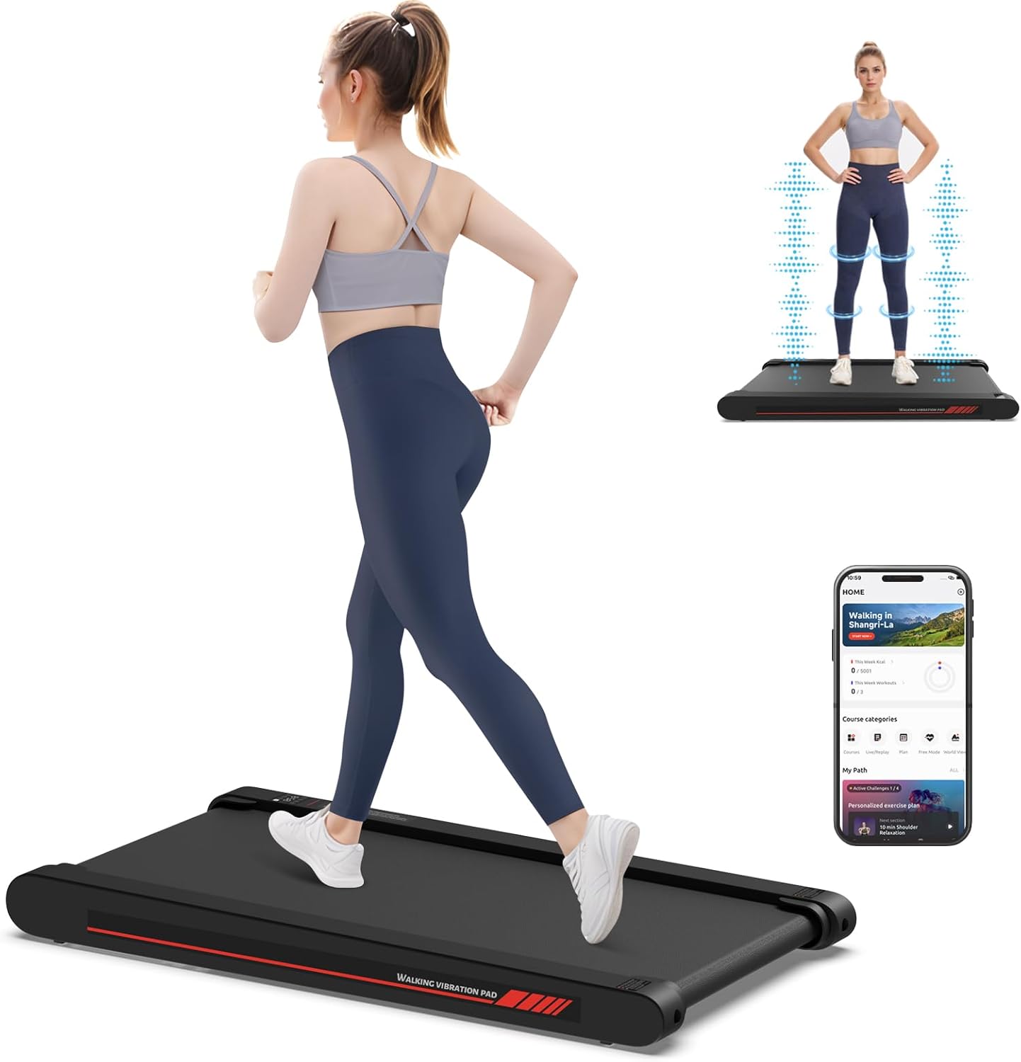 Sperax Walking Vibration Pad 3in1 Treadmill and Vibration Platform with App