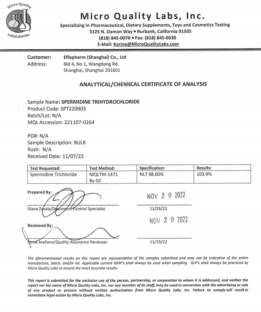 Spermidine SuperMide(r) EffePharm Eternalis 10mg 30 kaps. Expiration date at least six months from the date of purchase