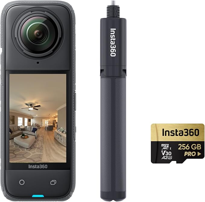 Spherical Camera Insta360 X4 8K Virtuelle Touren-Bundle 256GB Memory Card