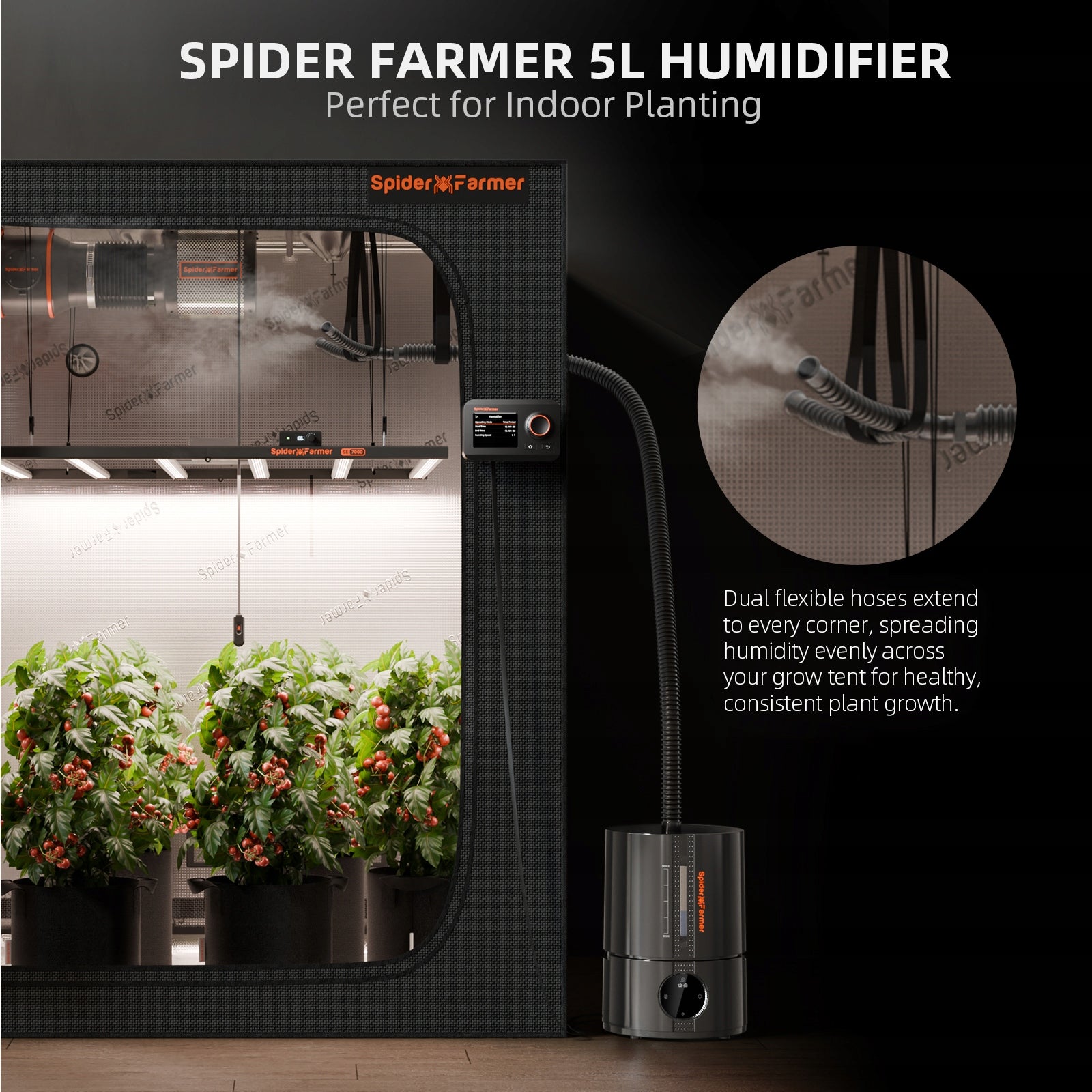 Spider Farmer 5L Air Humidifier Ultrasonic Cool Mist with RJ12 Cable Model SF-Humidifier5