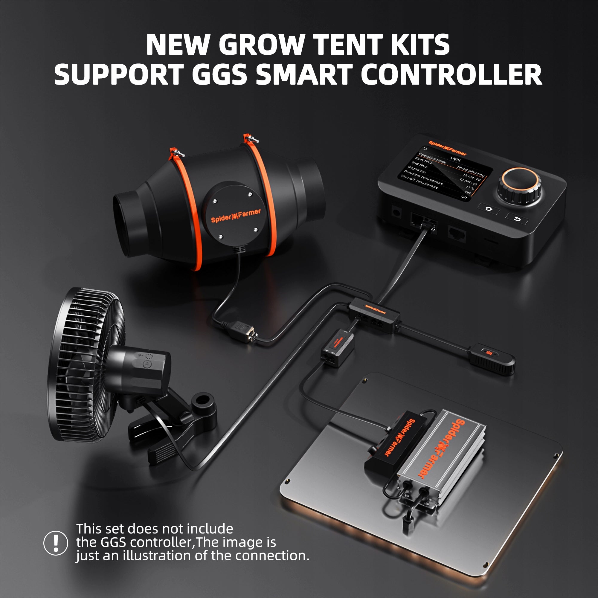 Spider Farmer 70x70x160cm Growbox Grow Kit|SF1000 EVO LED|6” Clip on Fan Manufacturer code Spiderfarmer