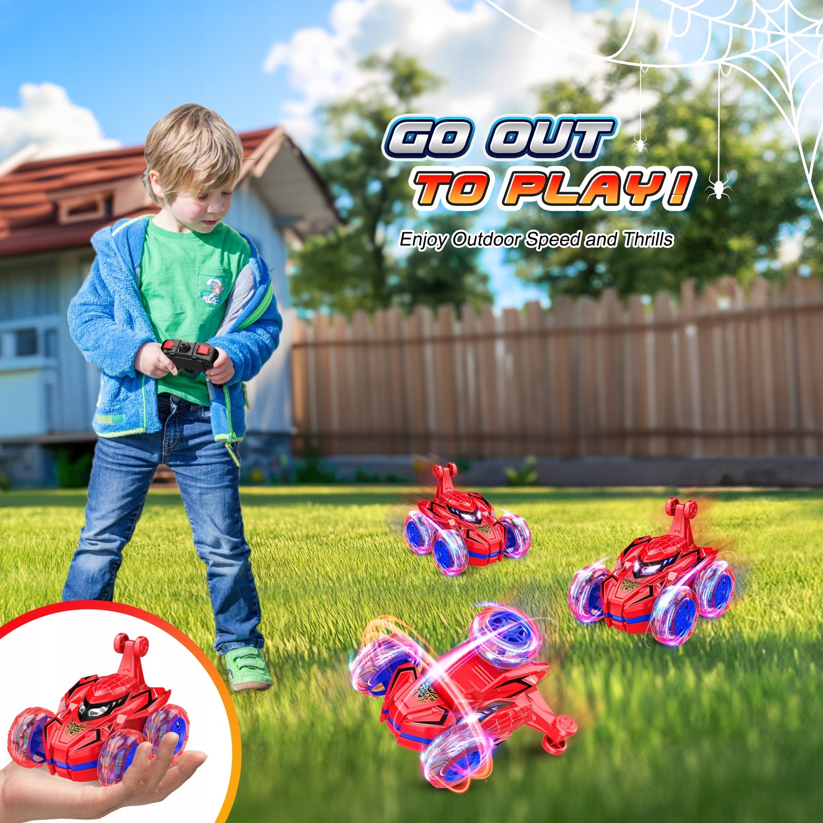 Spider Stunt Off-Road Car, with LED and 2,4 GHz Gifts for Boys Manufacturer code WJ121568AXXRE