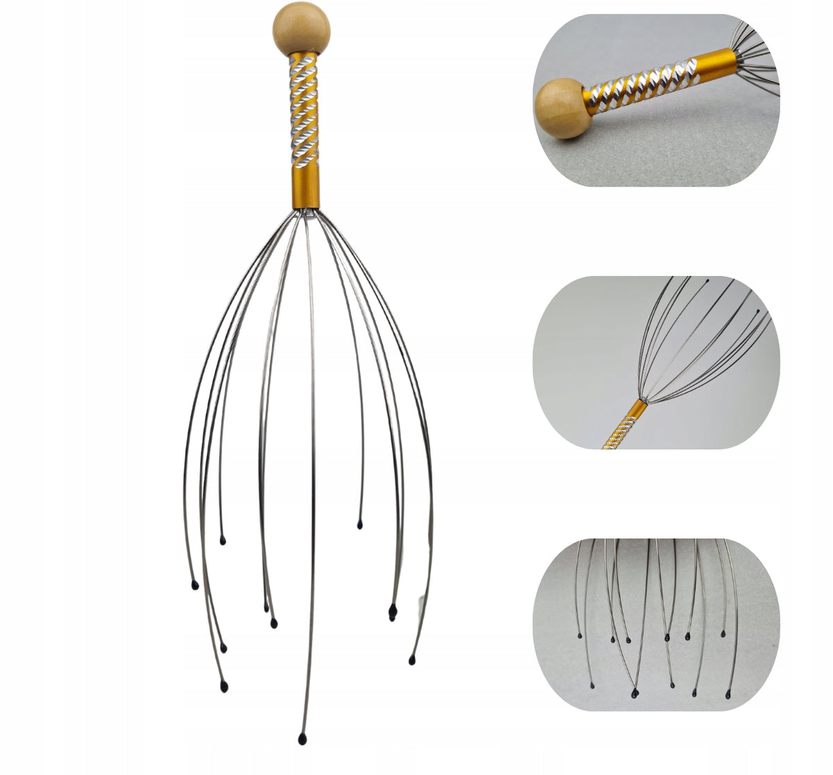 Spider head scratcher massager for rubs and relaxation stimulates relaxation