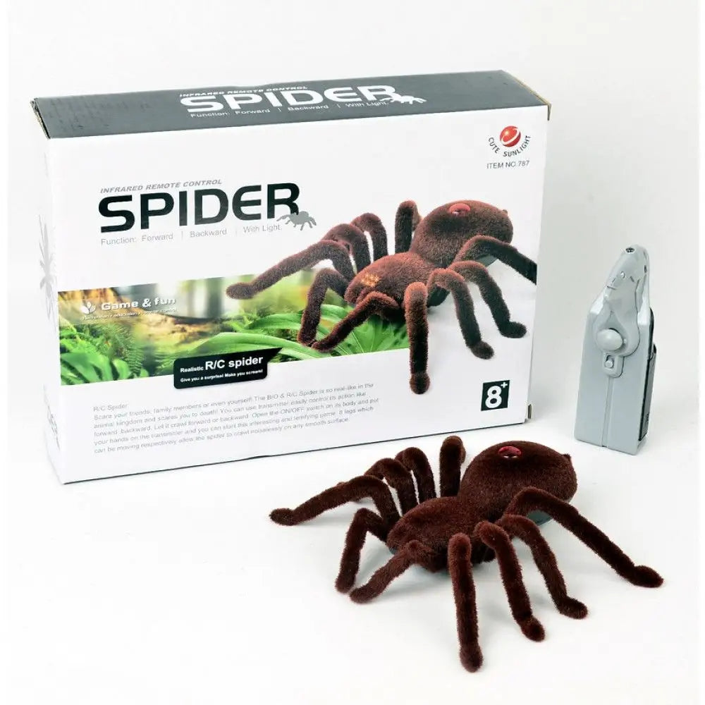 Spider remote controlled Ikonka brown riding with LED remote control