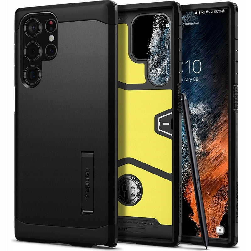 Spigen case for Galaxy S22 Ultra, durable case, slim back with stand