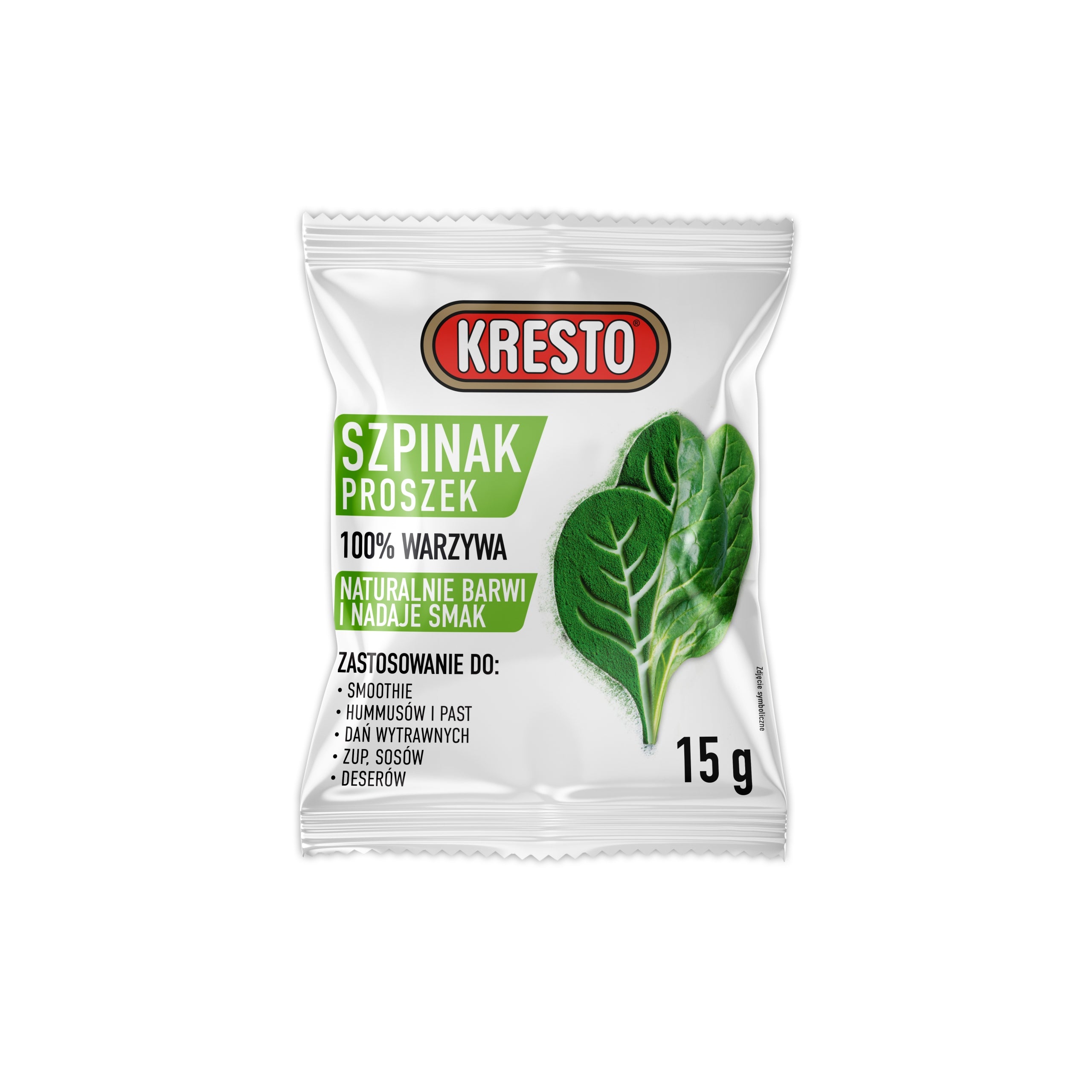 Spinach Freeze-Dried Powder 15 g Kresto Naturally Dyes and Tastes Packaging status original