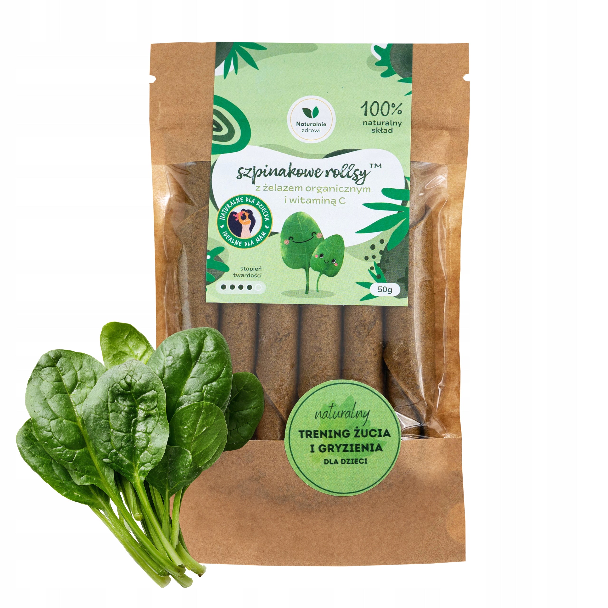Spinach Rolls with Vitamin C 50g Vegetable Rolls without Sugar Snack