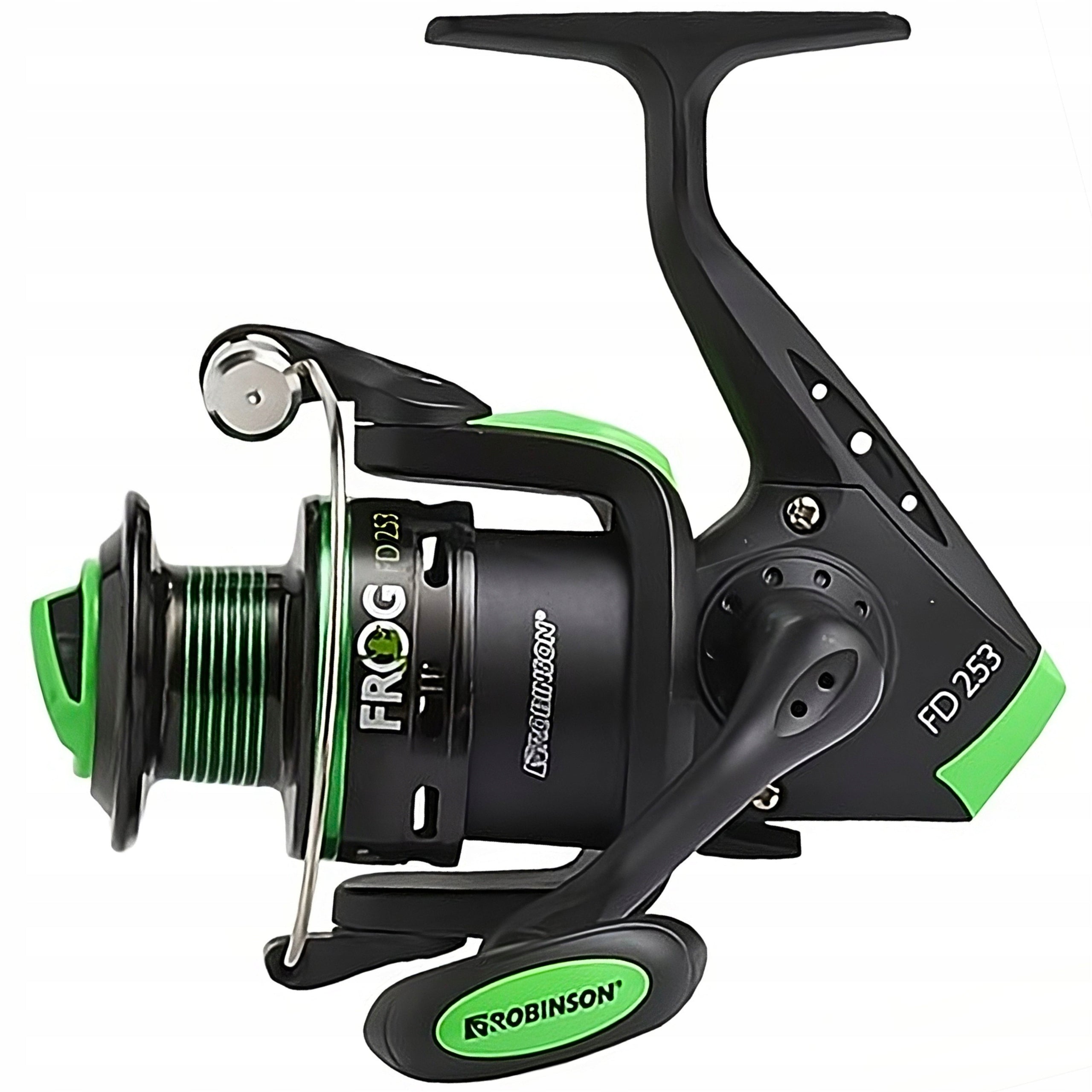 Spinning reel 2500 Robinson FROG FD 253 for PIKE Spining Green Brand Robinson