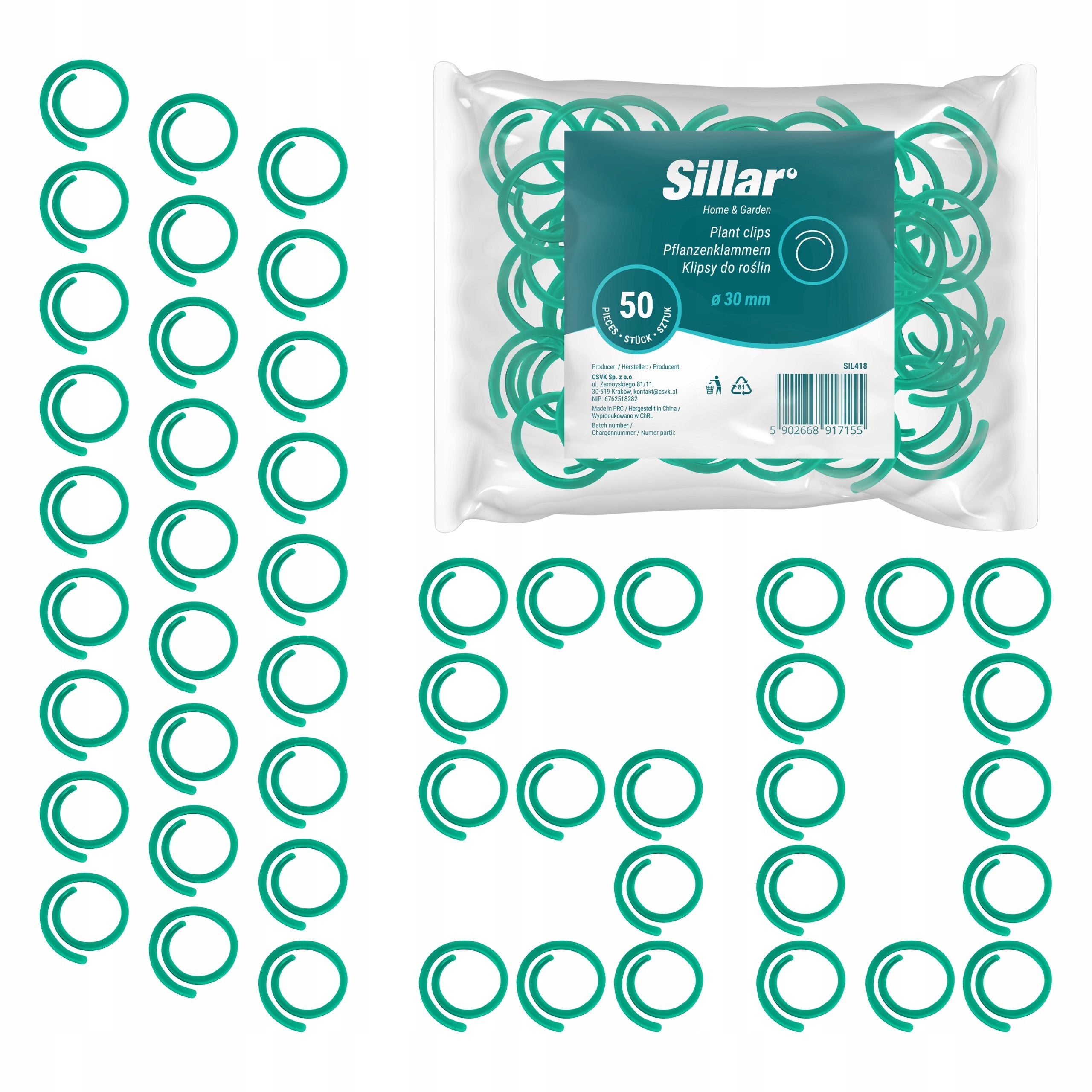 Spiral clasps for stems of bean tomato shoots 3 cm strong 50 pieces