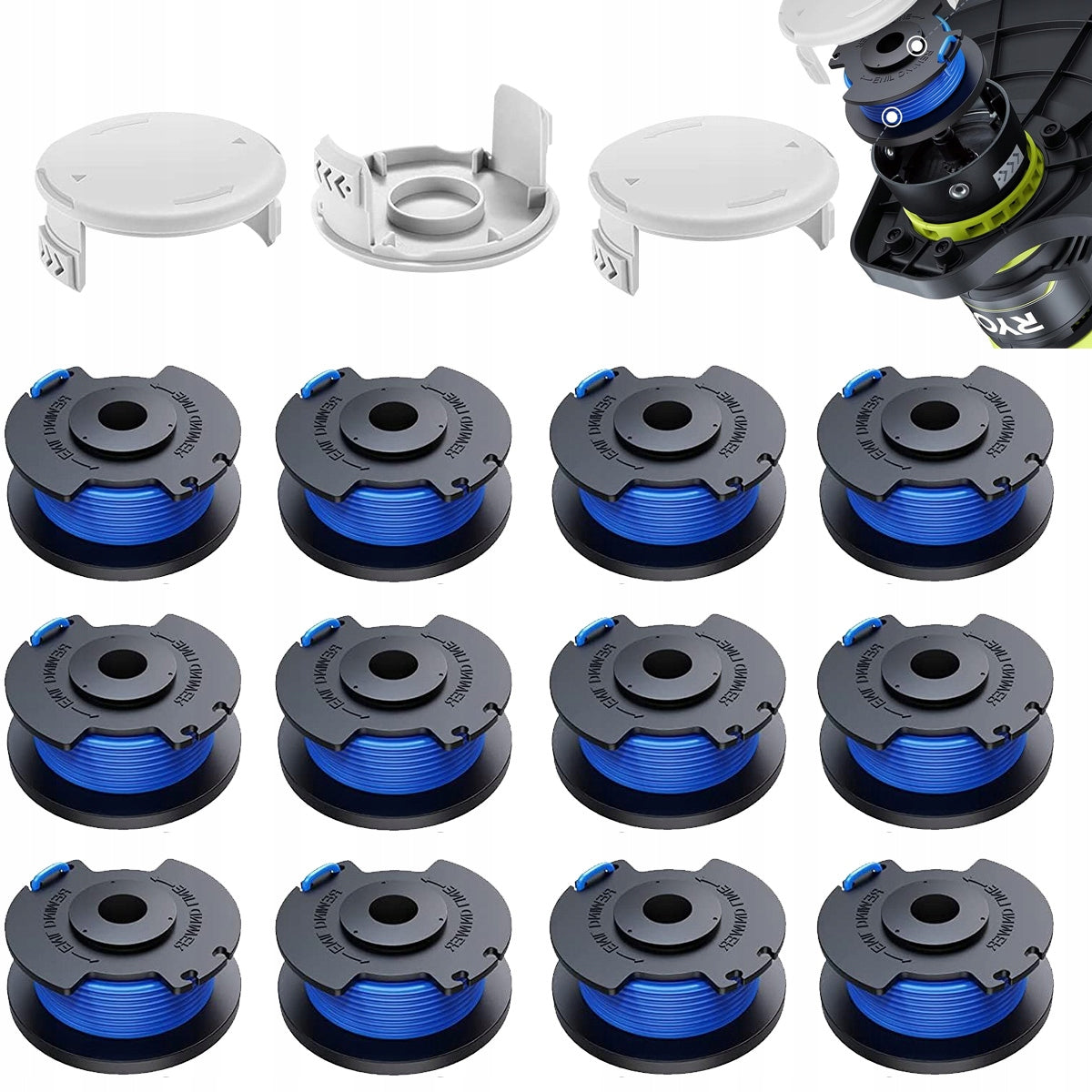 Spool with line 1,65mm 3,3m for Ryobi ONE 12pcs