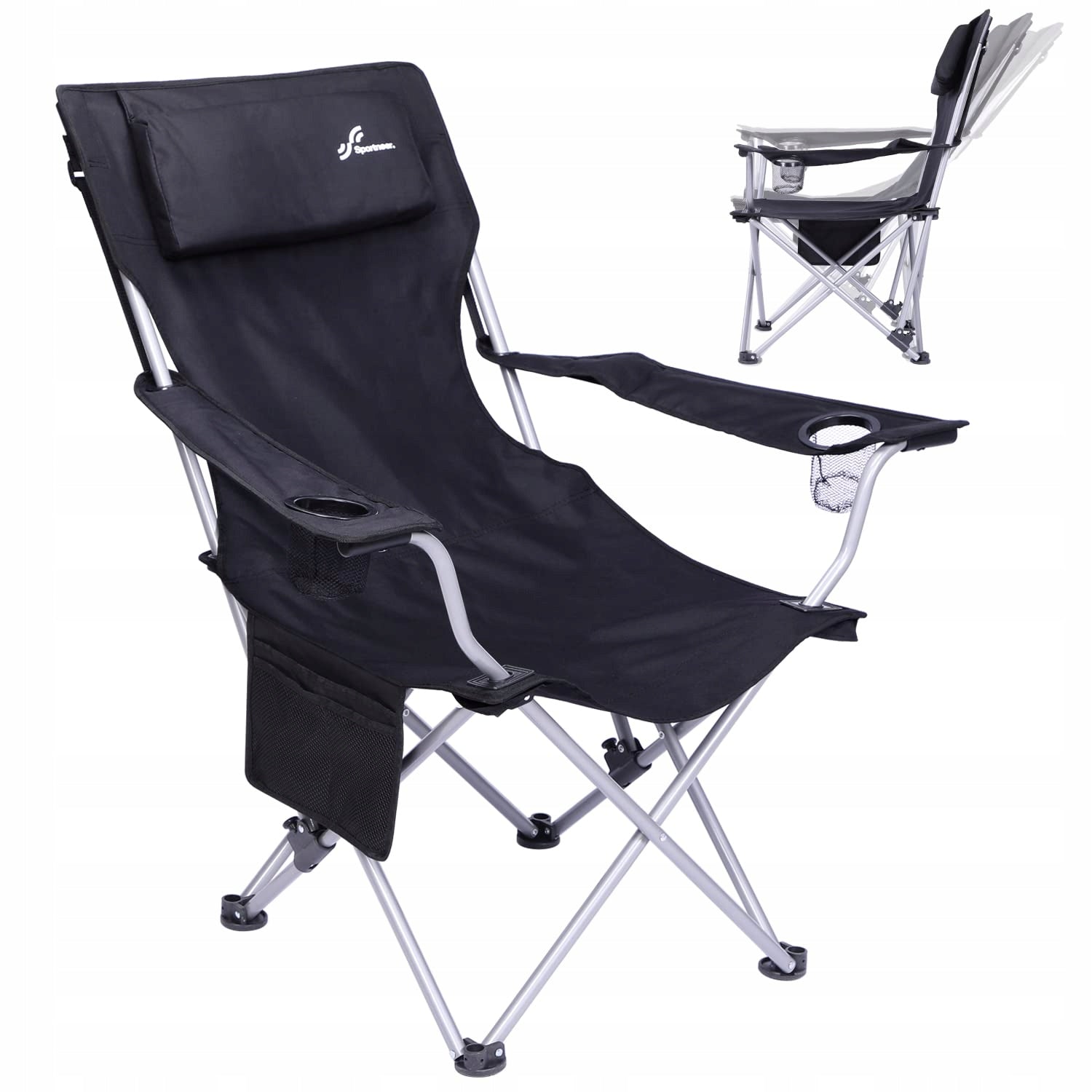Sportneer Camping chair, foldable adjustable for fishing, up to 160 kg