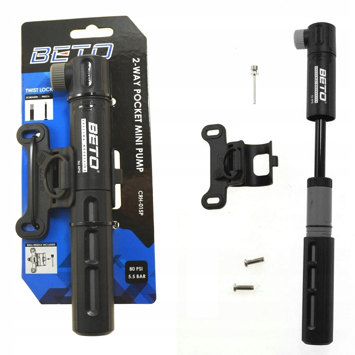 Sportown two-speed bicycle pump for bicycle + ball needle