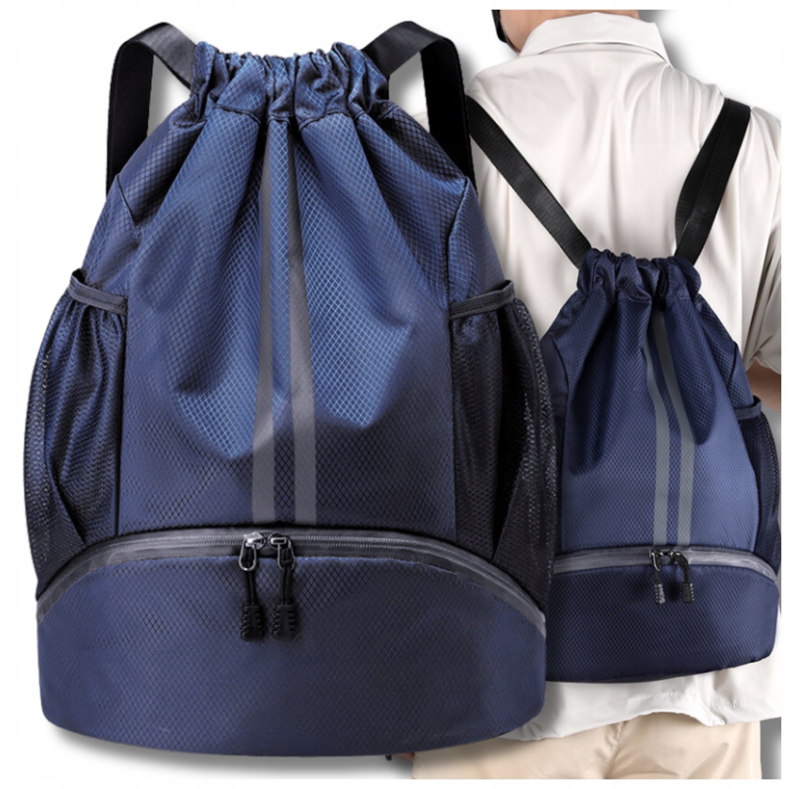 Sports Backpack Bag Gym Bag Spacious Men's Women's Navy Blue