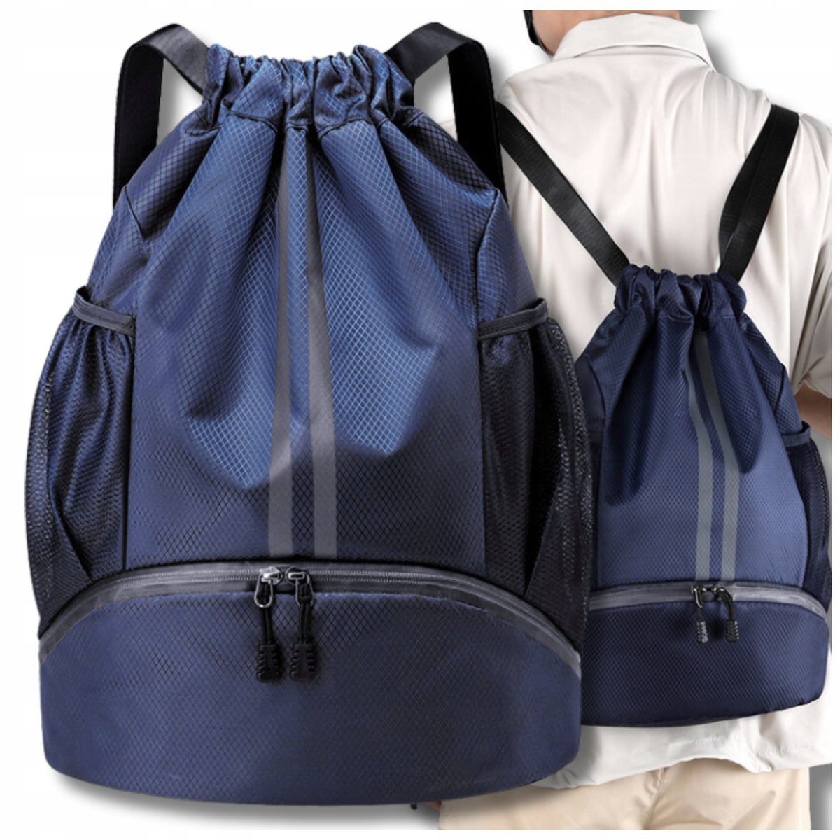 Sports Backpack bag navy blue for gym roomy men's women Brand EdiBazzar