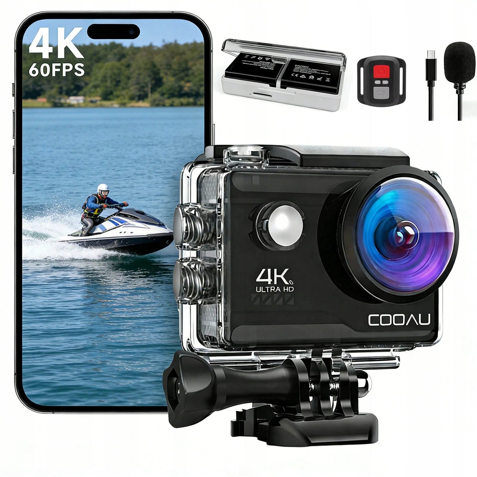 Sports Camera 20 MP 4K ACTION UHD WiFi EIS Waterproof LCD 2.0"+Accessories