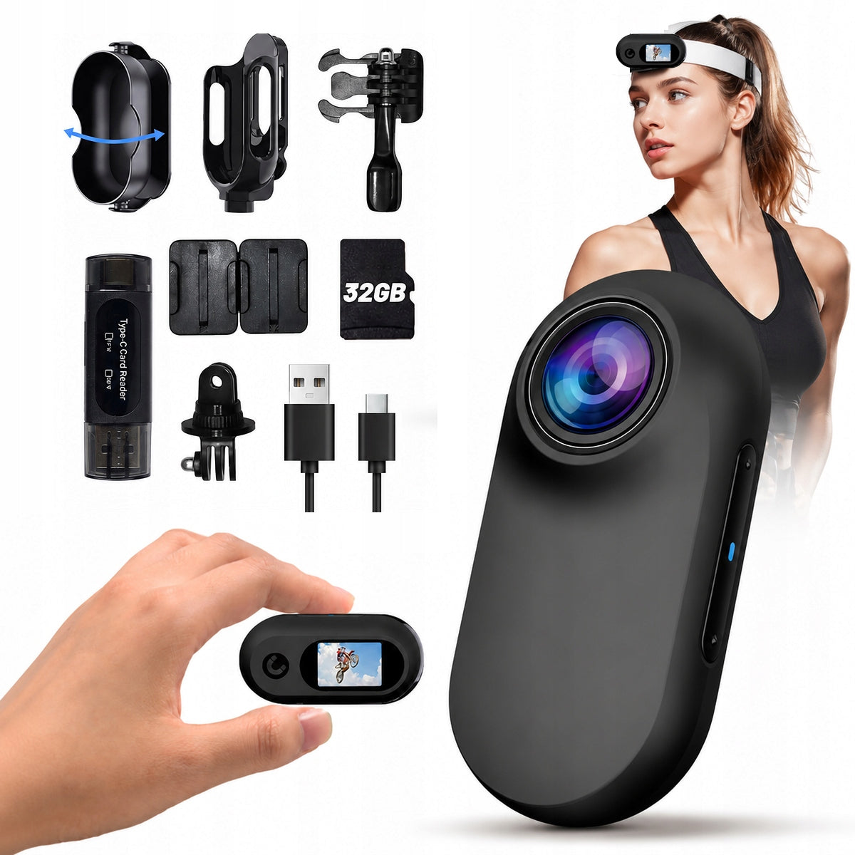 Sports Camera WiFi Mini Body Camera with Clip HD Travel Recorder
