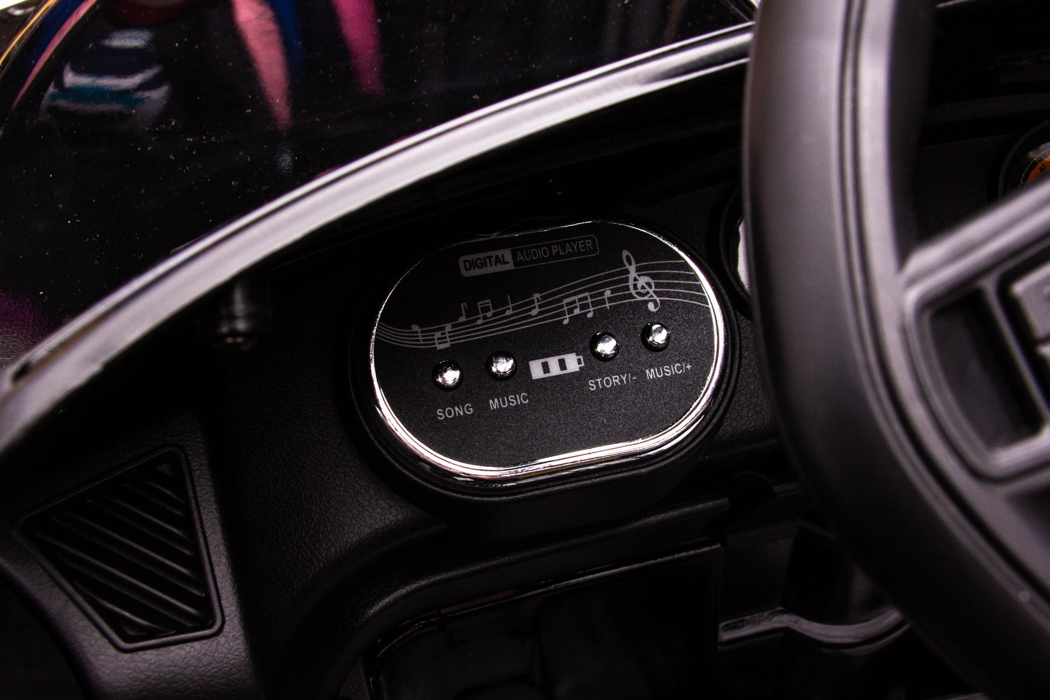 Sports Convertible joy4kids battery car with Remote Control Rocker LEDs Leather Vehicle length 97 cm