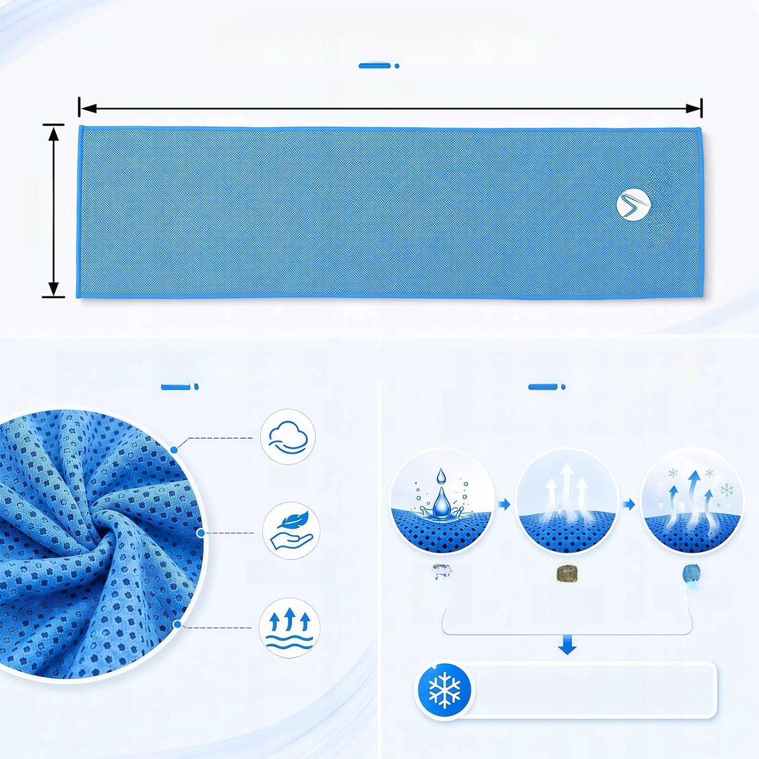 Sports Cooling Towel For Gym Training Yoga Exercise Bike 120cm Length 120 cm