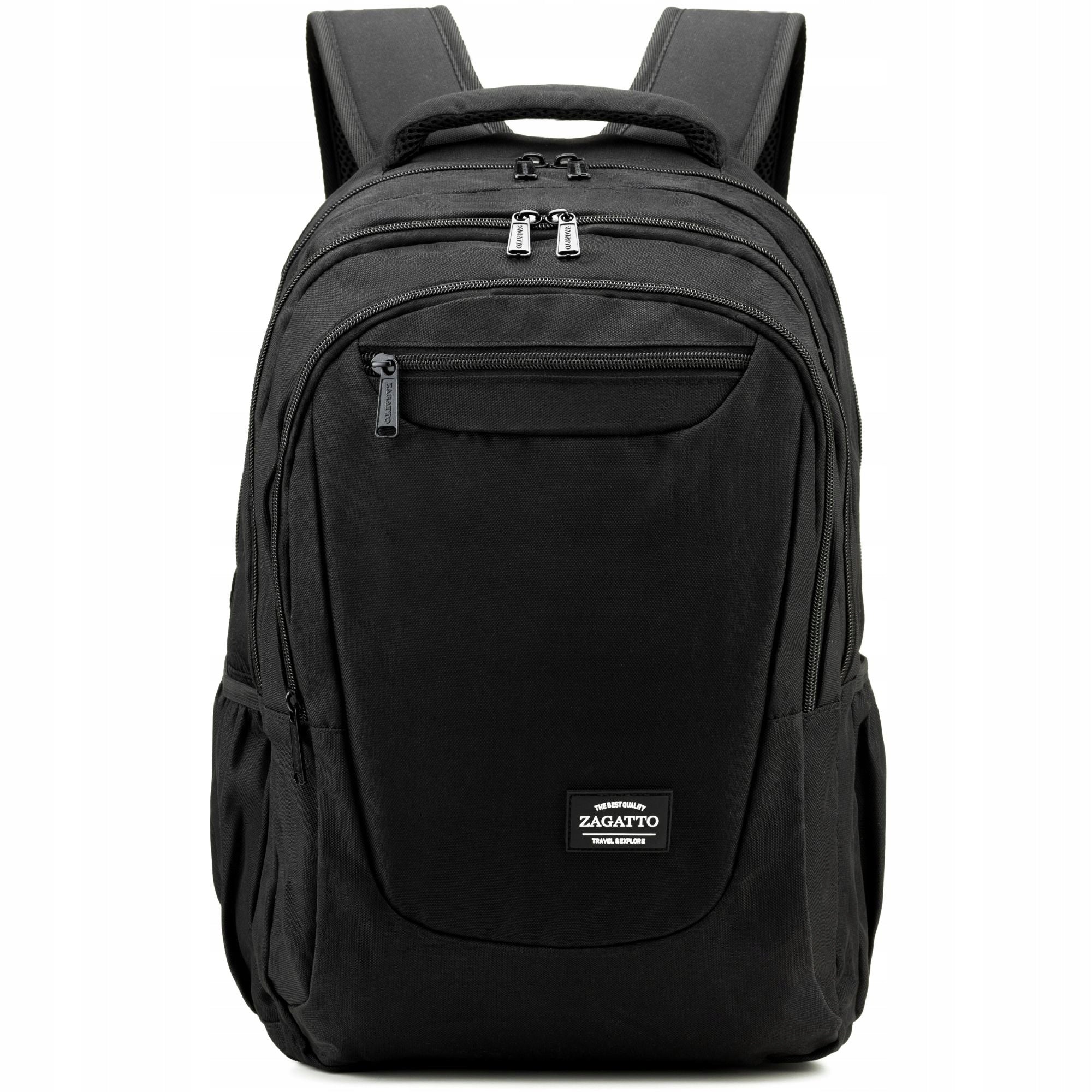 Sports Large School Backpack Men's Black Laptop Space Up to 17" ZAGATTO