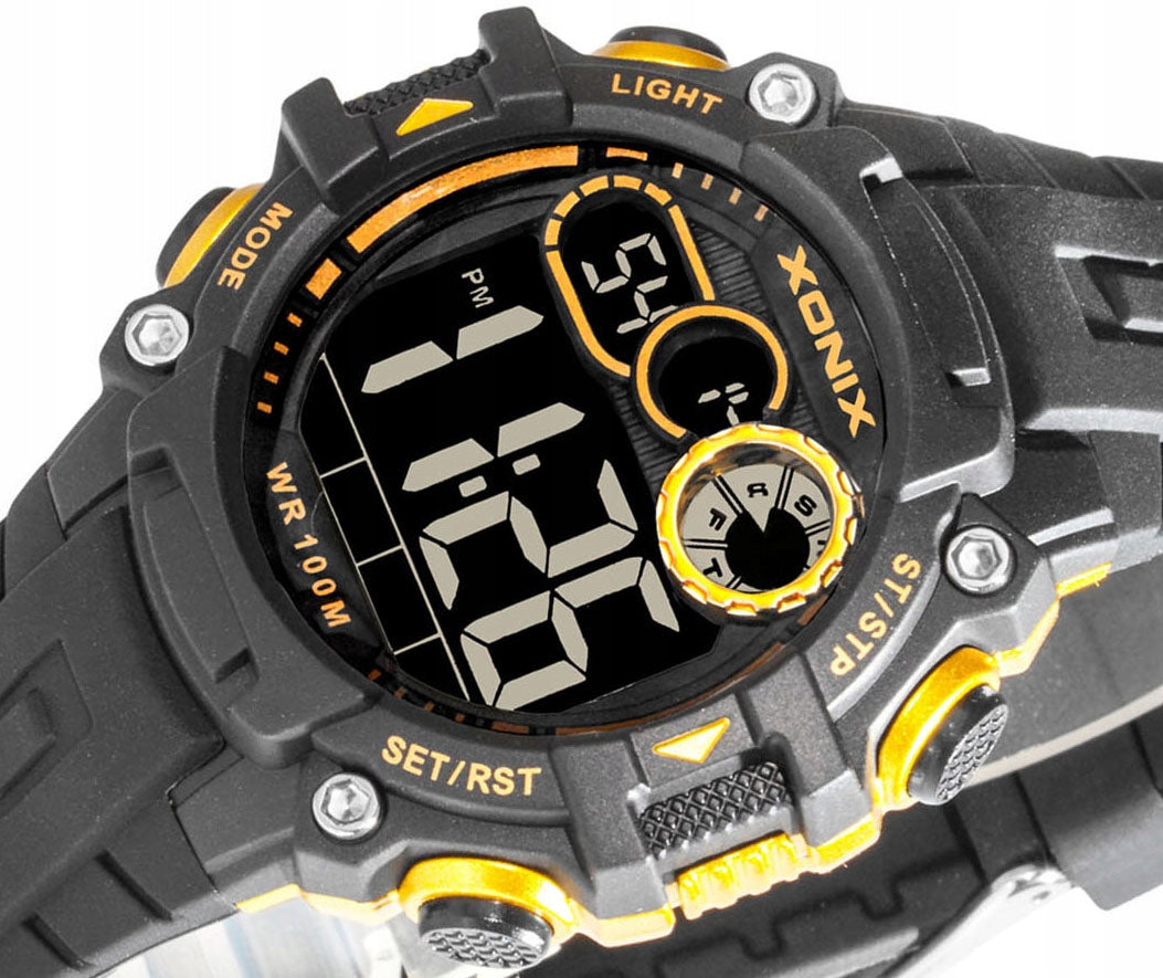 Sports Watch, Black, Men's, Electronic, Digital, Alarm Clock, Anti-Allergy Additional features nickel-free
