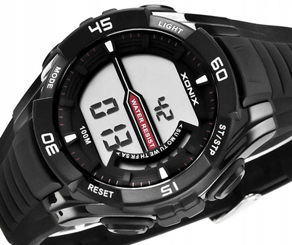 Sports Watch Black Men's Running Stopwatch Waterproof Alarm