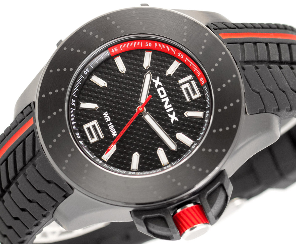 Sports Watch Black, Red Men's Analog Waterproof XONIKS Point Additional features nickel-free