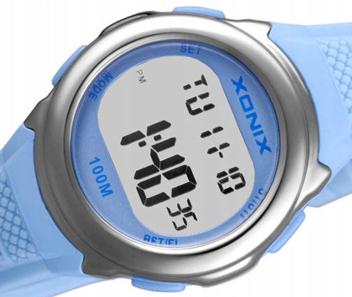 Sports Watch Blue Children's Waterproof Alarm Stopwatch Multifunctional Brand Xonix