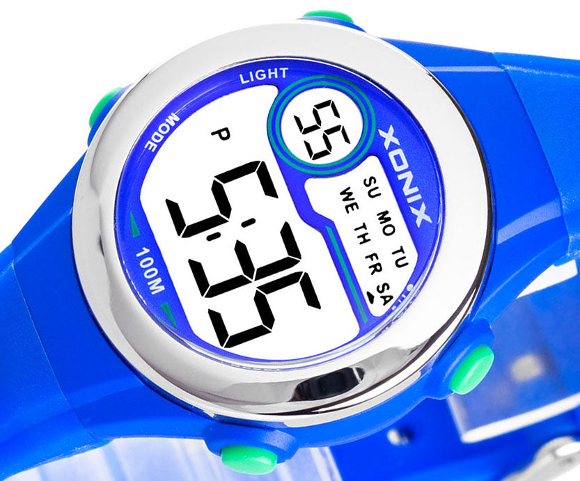 Sports Watch Blue Children's Waterproof Lightweight Alarm Clock Electronic Additional features nickel-free