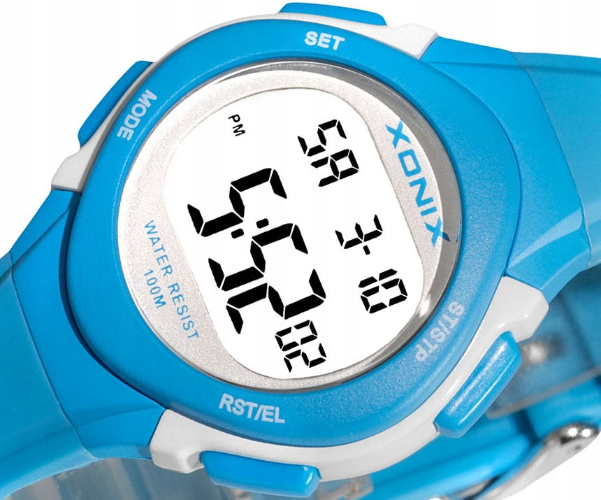 Sports Watch Blue Women's Small Alarm Clock Anti-Allergic Waterproof Additional features nickel-free