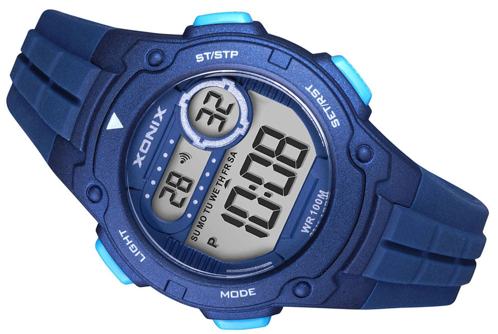 Sports Watch Navy Blue For Girls Anti-Allergic Alarm Multifunctional