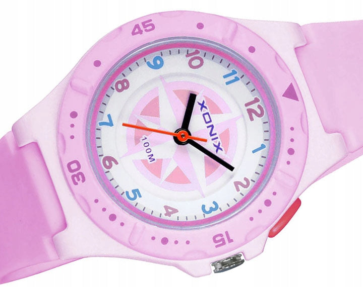 Sports Watch Pink Children's Handheld Backlight Lightweight Water Resistance Additional features nickel-free