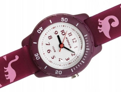 Sports Watch Purple, Pink For Girls Waterproof Analog W Additional features nickel-free