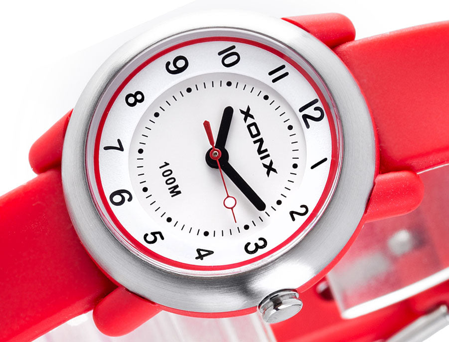 Sports Watch, Red, Children's, Hand, Analog, Anti-Allergy Additional features nickel-free