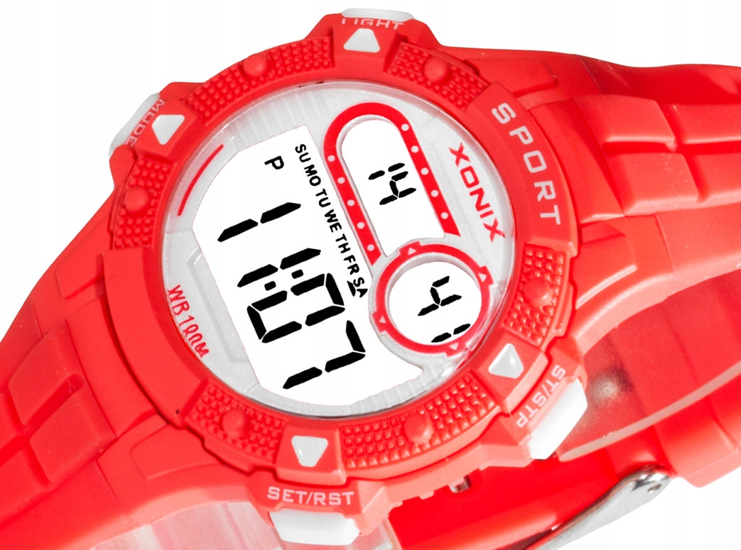 Sports Watch Red Children's Waterproof Multifunctional Electronic Additional features nickel-free