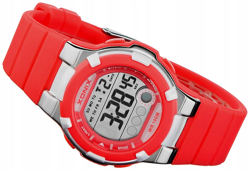 Sports Watch Red Women's Timer Original Waterproof Digital
