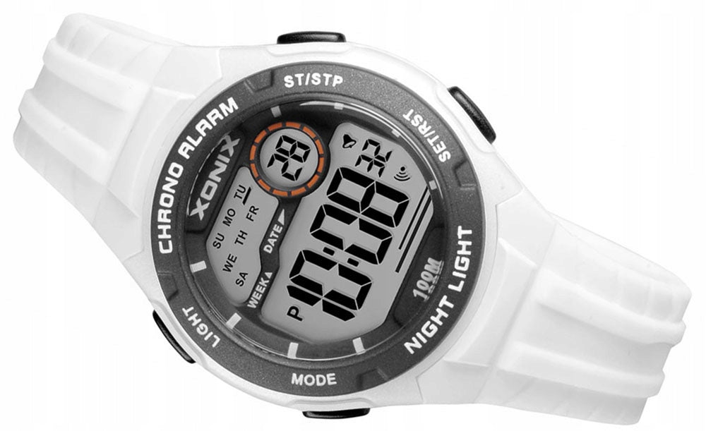 Sports Watch White Women's Anti-Allergic Lightweight Timer Waterproof