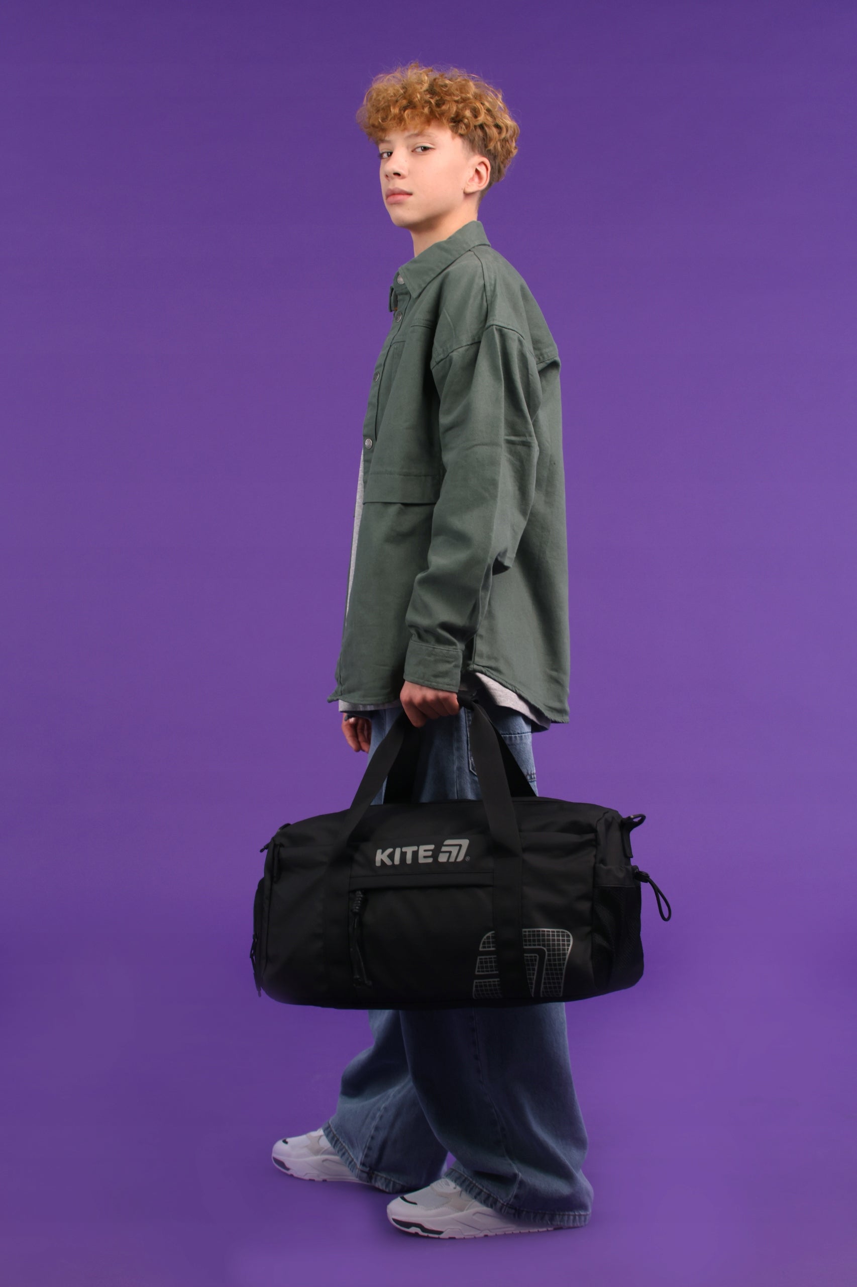 Sports bag black for teenager with shoe pocket for gym KITE Packaging status original