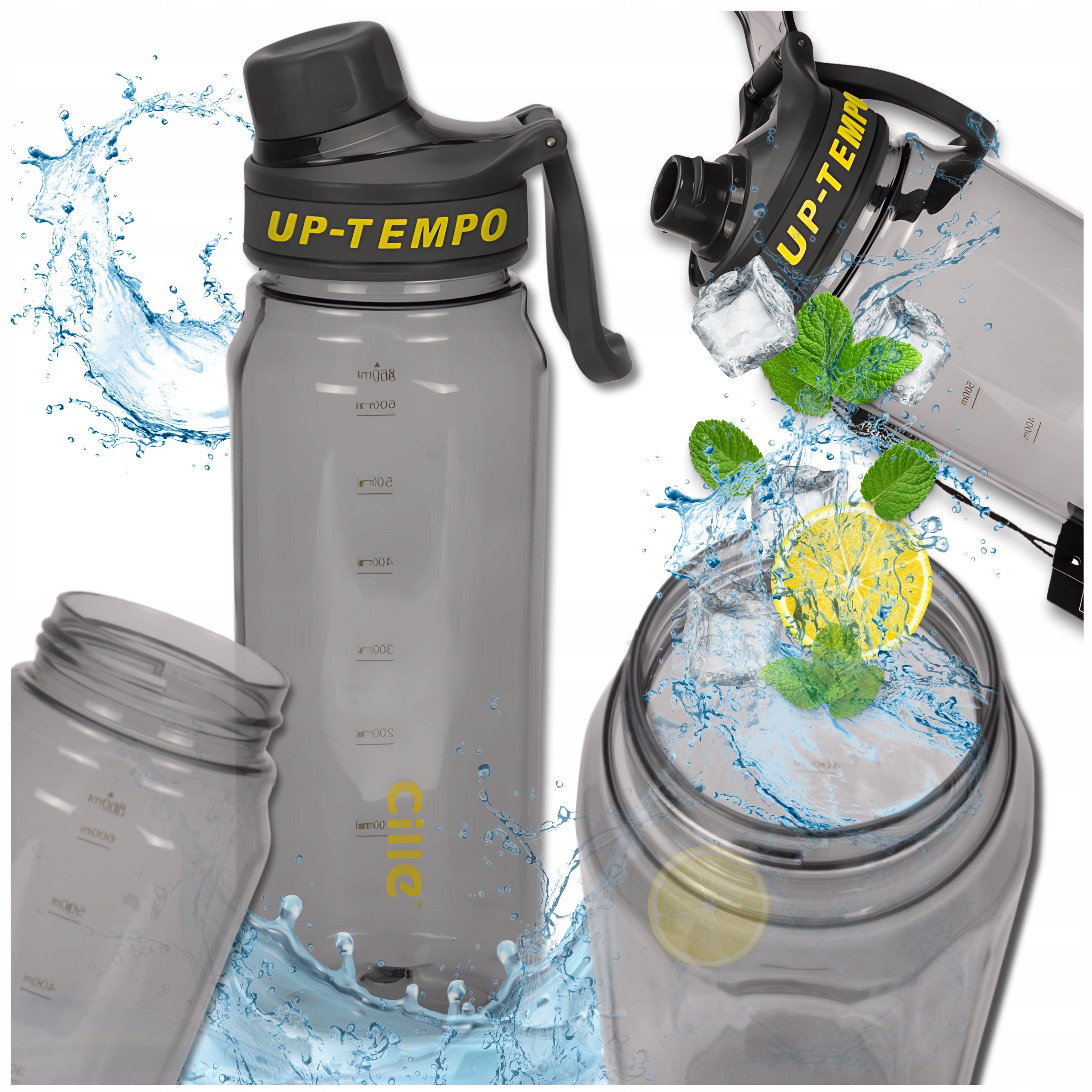 Sports bottle 860ml water bottle drink TRESSARI BPA FREE strainer TRITAN