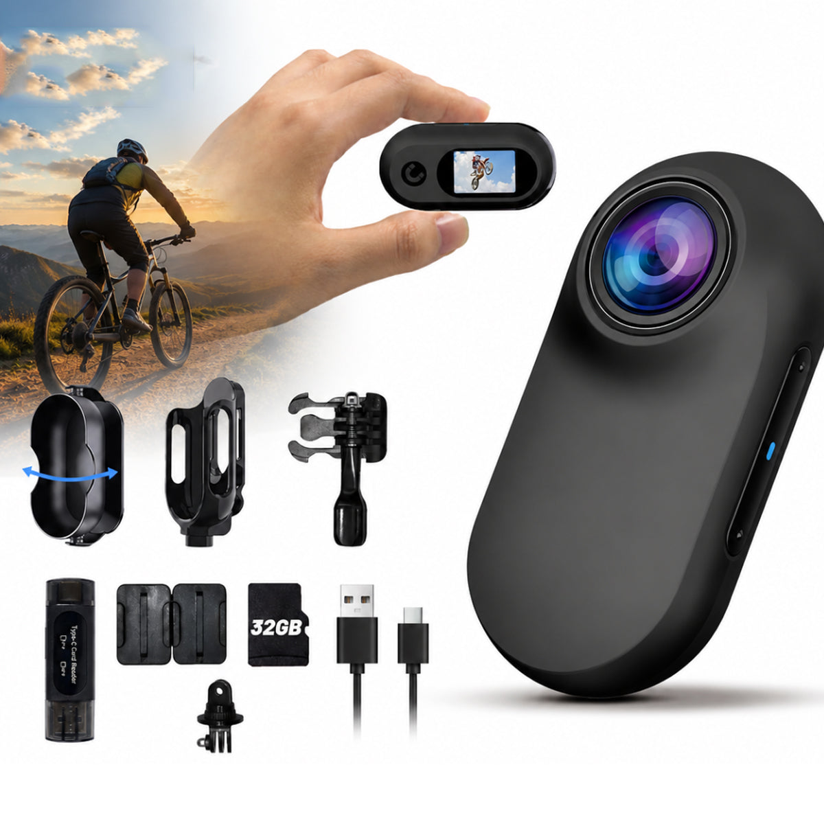 Sports camera Black + accessories